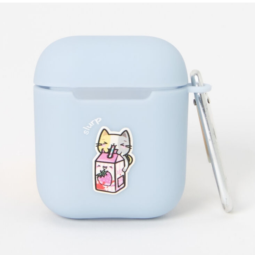 Kitty Silicone Earbud Case Cover Bag Charm AirPods Compatible & Cat Socks BNWT